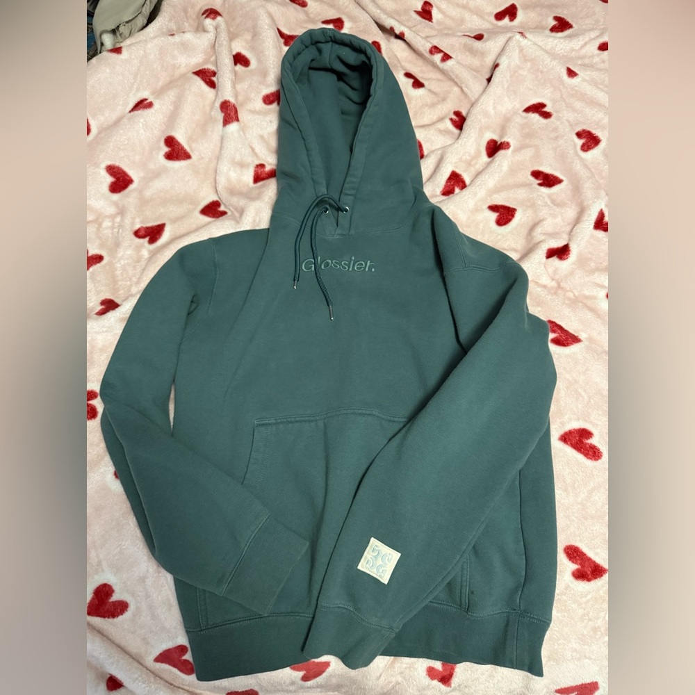 Glossier Green Hoodie with Logo